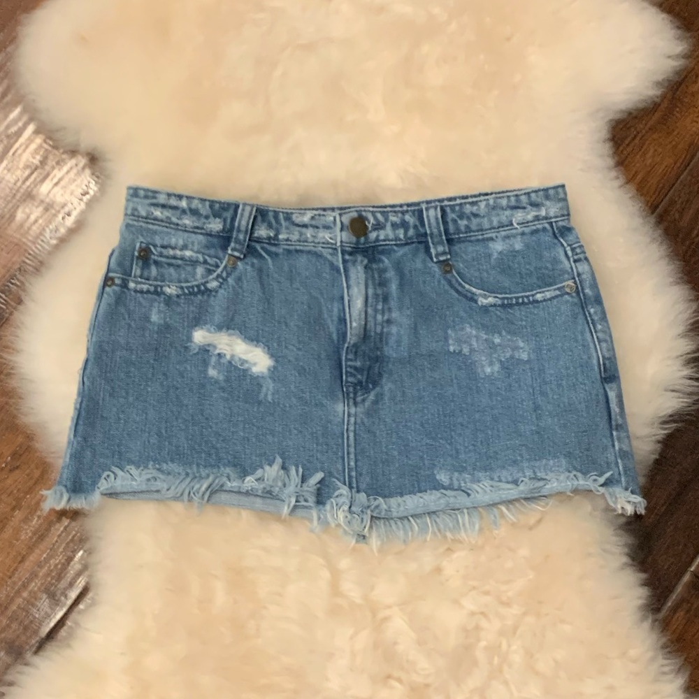 Free People Jean Skirt